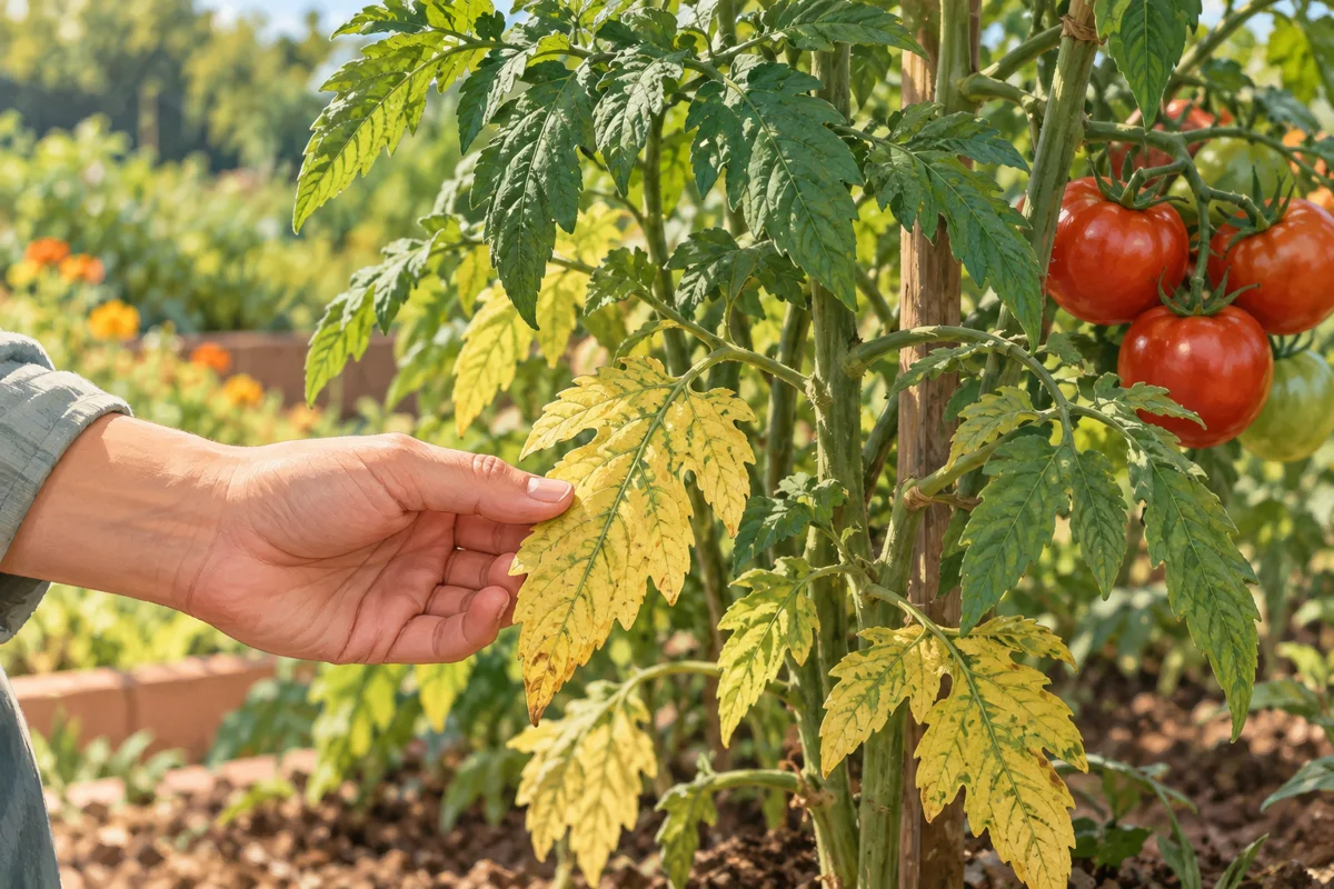 Yellow tomato leaves: what to check before you act